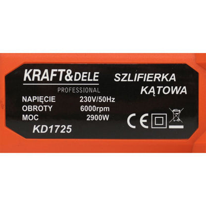 Polizor unghiular / flex Kraft&Dele KD1725, 2900W, 6000RPM, disc 230mm