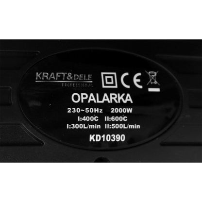 Suflanta aer cald Kraft&Dele KD10390, 2000W, 2 trepte, 600ᵒC