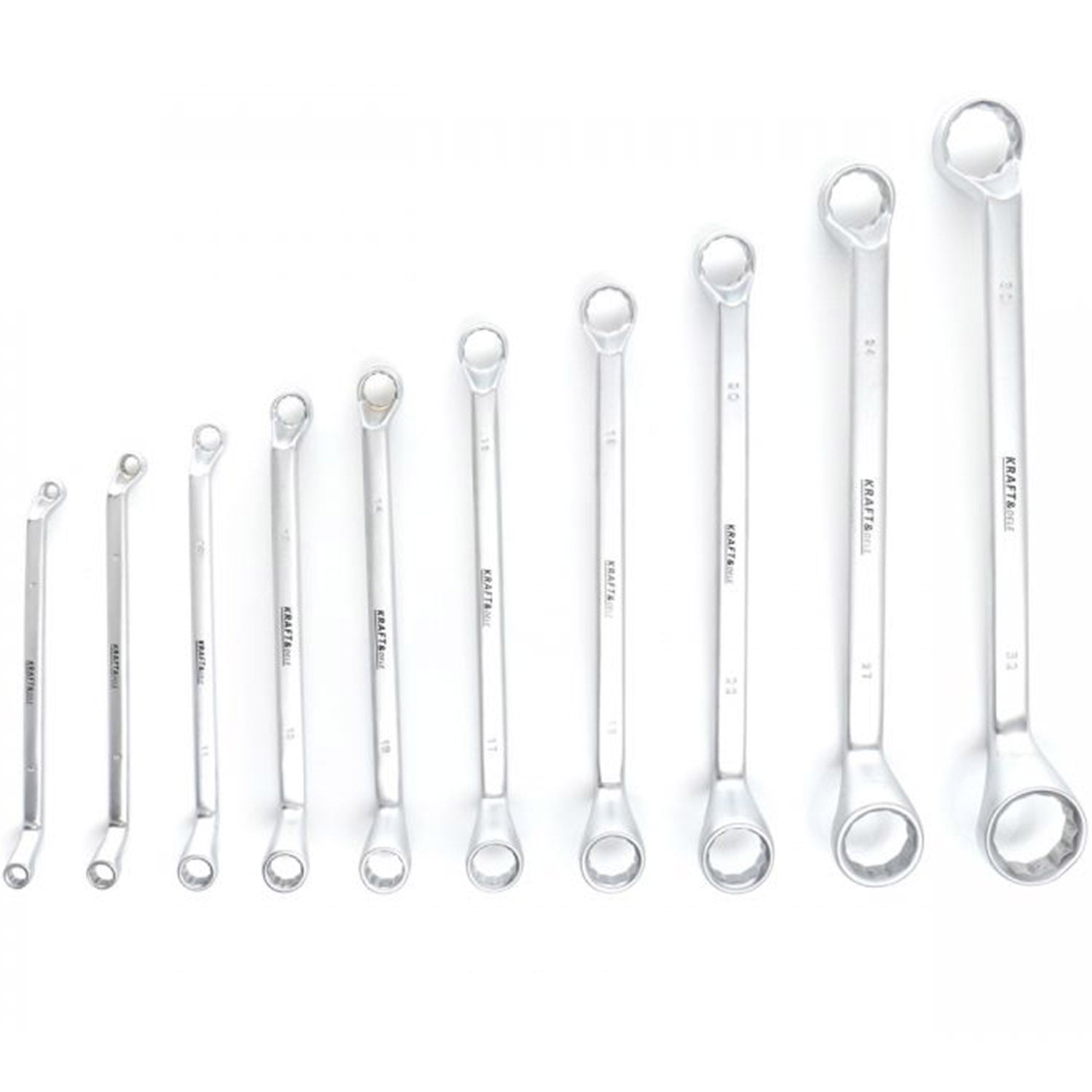 Set chei inelare cu cot, 10 piese, Kraft&Dele KD10941, 6-32MM