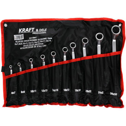 Set chei inelare cu cot, 10 piese, Kraft&Dele KD10941, 6-32MM