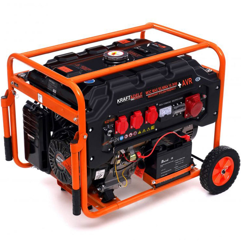 *OFERTELE-IEPURASULUI* Generator curent Kraft&Dele KD165, 220V/380V, 15CP, stabilizator tensiune (AVR), roti transport si pornire la cheie