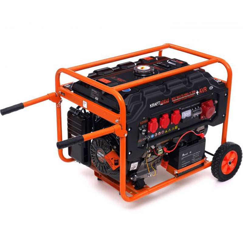 *OFERTELE-IEPURASULUI* Generator curent Kraft&Dele KD165, 220V/380V, 15CP, stabilizator tensiune (AVR), roti transport si pornire la cheie