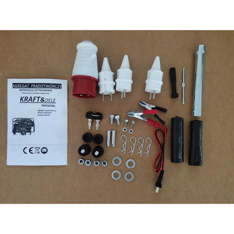 *OFERTELE-IEPURASULUI* Generator curent Kraft&Dele KD165, 220V/380V, 15CP, stabilizator tensiune (AVR), roti transport si pornire la cheie