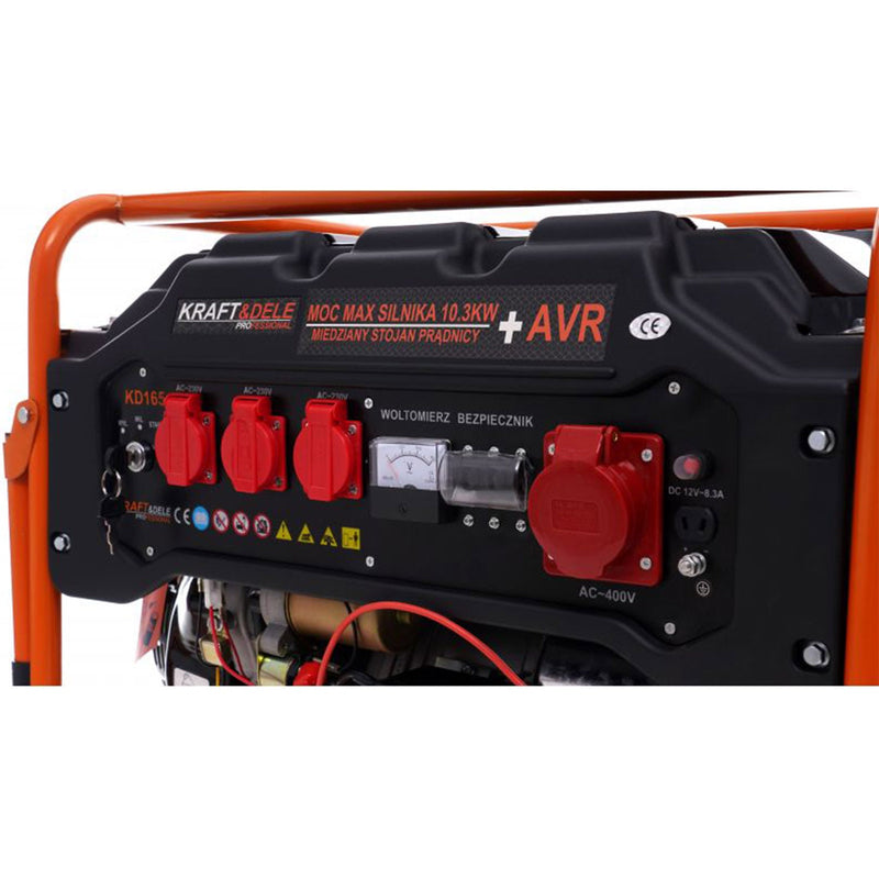 *OFERTELE-IEPURASULUI* Generator curent Kraft&Dele KD165, 220V/380V, 15CP, stabilizator tensiune (AVR), roti transport si pornire la cheie