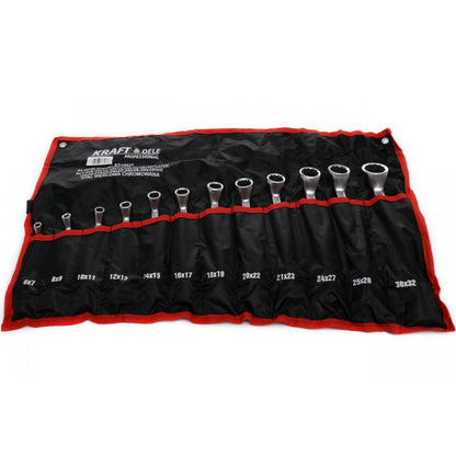 Set chei inelare cu cot, 12 piese, Kraft&Dele KD10927, 6-32MM