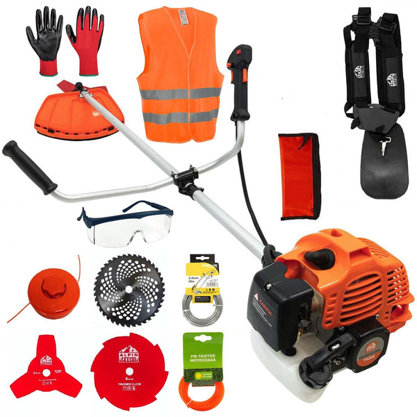 *BLACK-FRIDAY* Set Motocoasa ALPIN PROFI® Porto 4680, 6CP, 11000Rpm, 4 Sisteme Taiere, Extra Accesorii