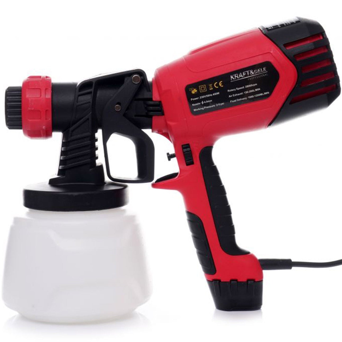 Pistol de vopsit Kraft&Dele KD1655, electric 450W, Փ 4 mm, 1000ml