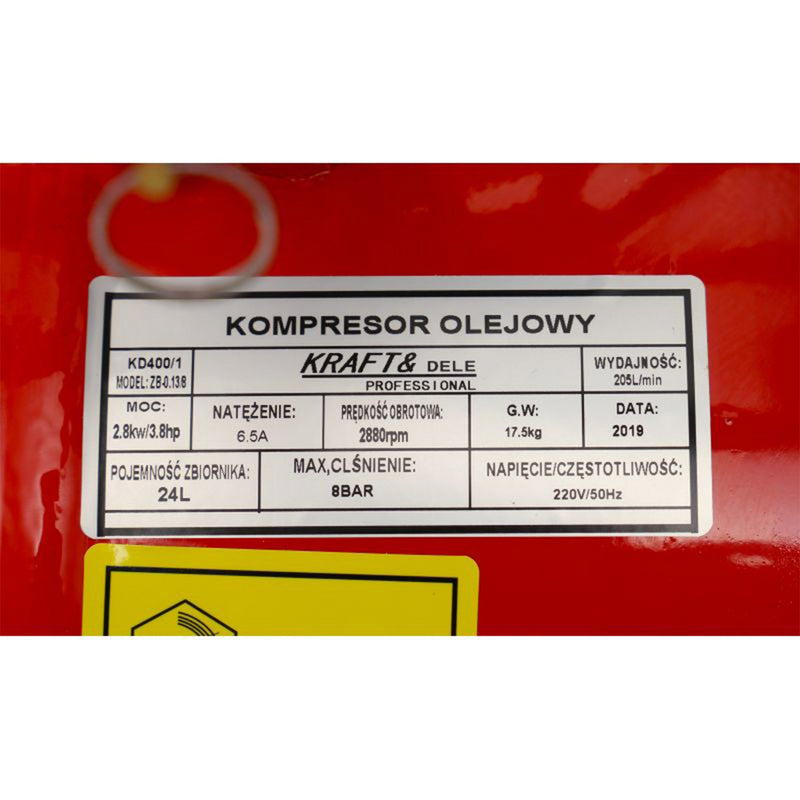 *OFERTELE-IEPURASULUI* Compresor aer Kraft&Dele KD400, 24L, 3.8CP, 8Bar, 205/min, profesional
