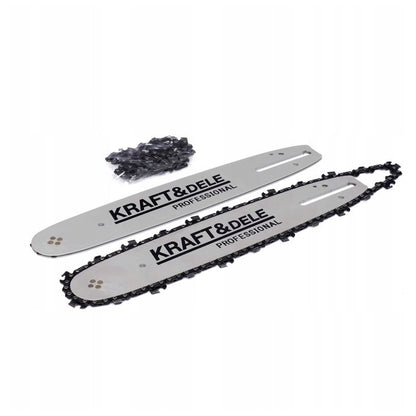 Set Polizor unghiular / Flex 20V cu 2 Acumulatori 3Ah si Adaptor tip drujba cu 2 lame si 2 lanturi, Kraft&Dele KD10624