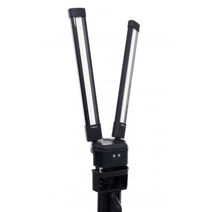 *OFERTE-DE-VARA* Lampa multifunctionala reincarcabila KRAFTSON % Import Polonia %  1266, 2 proiectoare LED, 10000Lm, acumulator 4000mAh, 6 moduri, 2 culori, cu trepied , pentru ateliere, camping, constructii etc