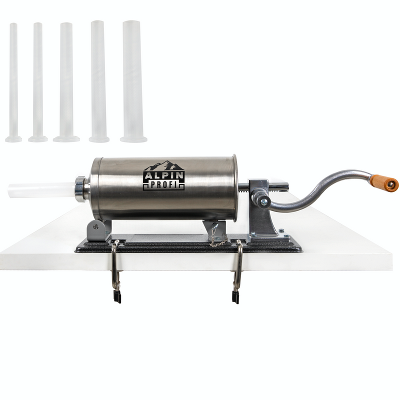 *PROMO* Set Masina de tocat carne electrica VOKNER MGG-081, 1600W, 100Kg/Ora + Masina umplut carnati 5.5kg