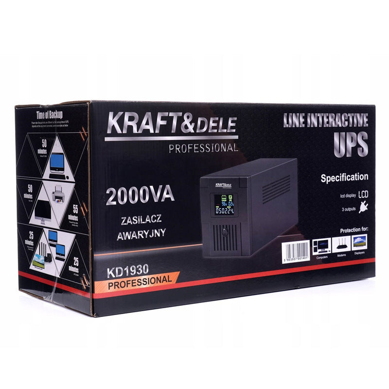 *PROMO* UPS cu Stabilizator de Tensiune Kraft&Dele KD1930, 1200W, 2000vA