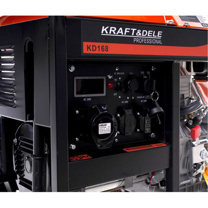*OFERTE-DE-VARA* Generator curent diesel Kraft&Dele KD168, 230V, stabilizator tensiune (AVR), roti transport si pornire la cheie