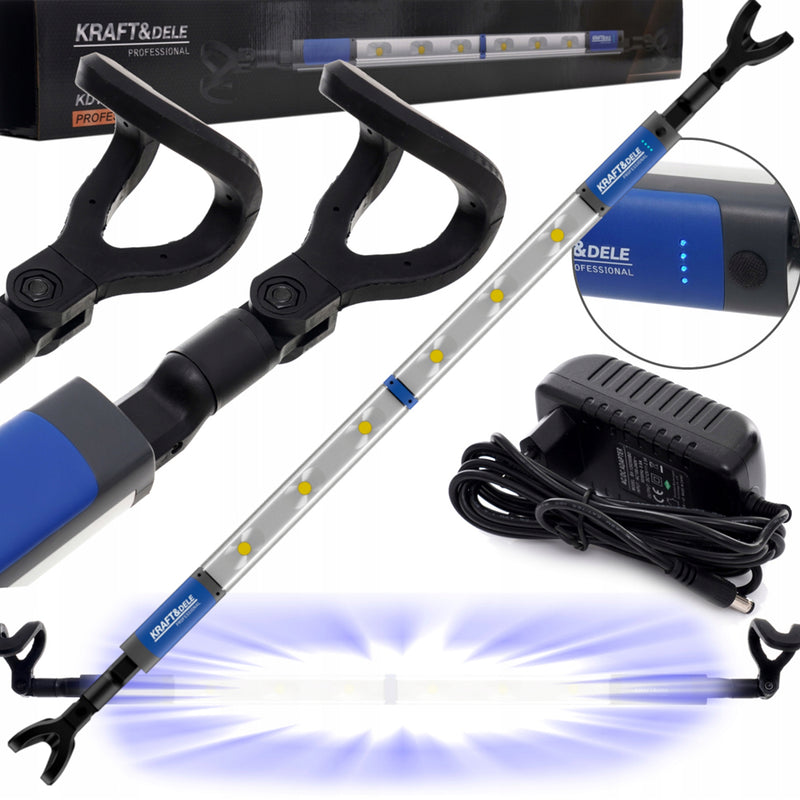 Lampa atelier auto cu prindere capota, Kraft&Dele KD1260, 1000Lumeni, acumulator 3200mAh, lungime pana la 190cm