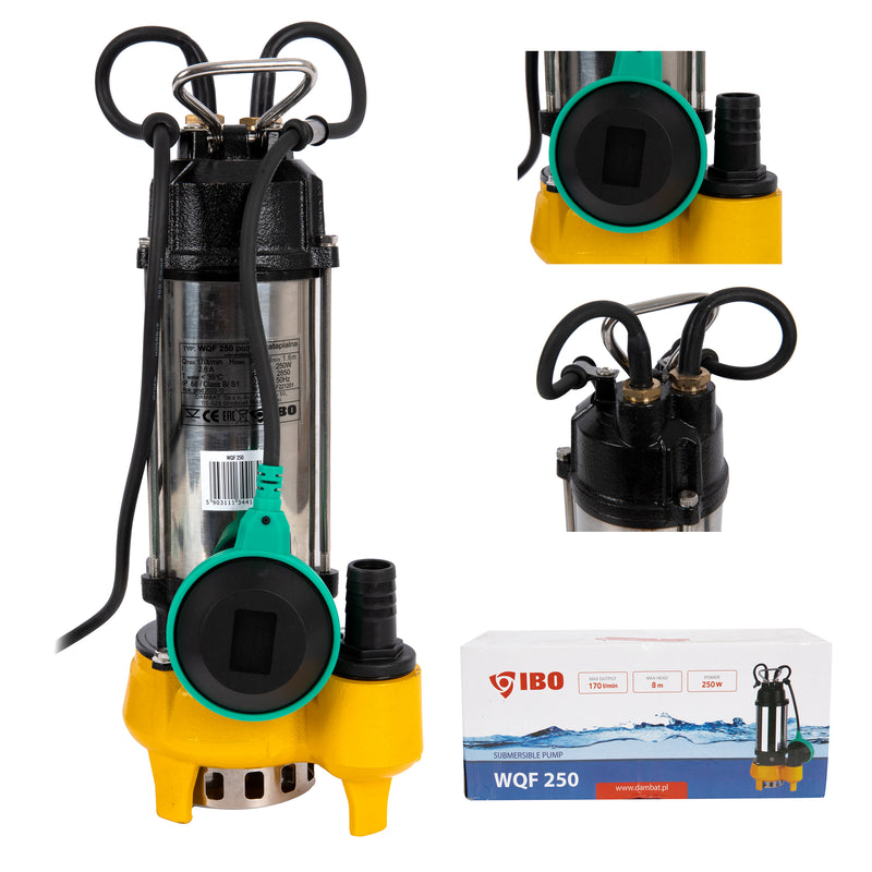 Pompa apa murdara IBO Dambat WQF 250, 250W, 170l/min, submersibila, cu flotor