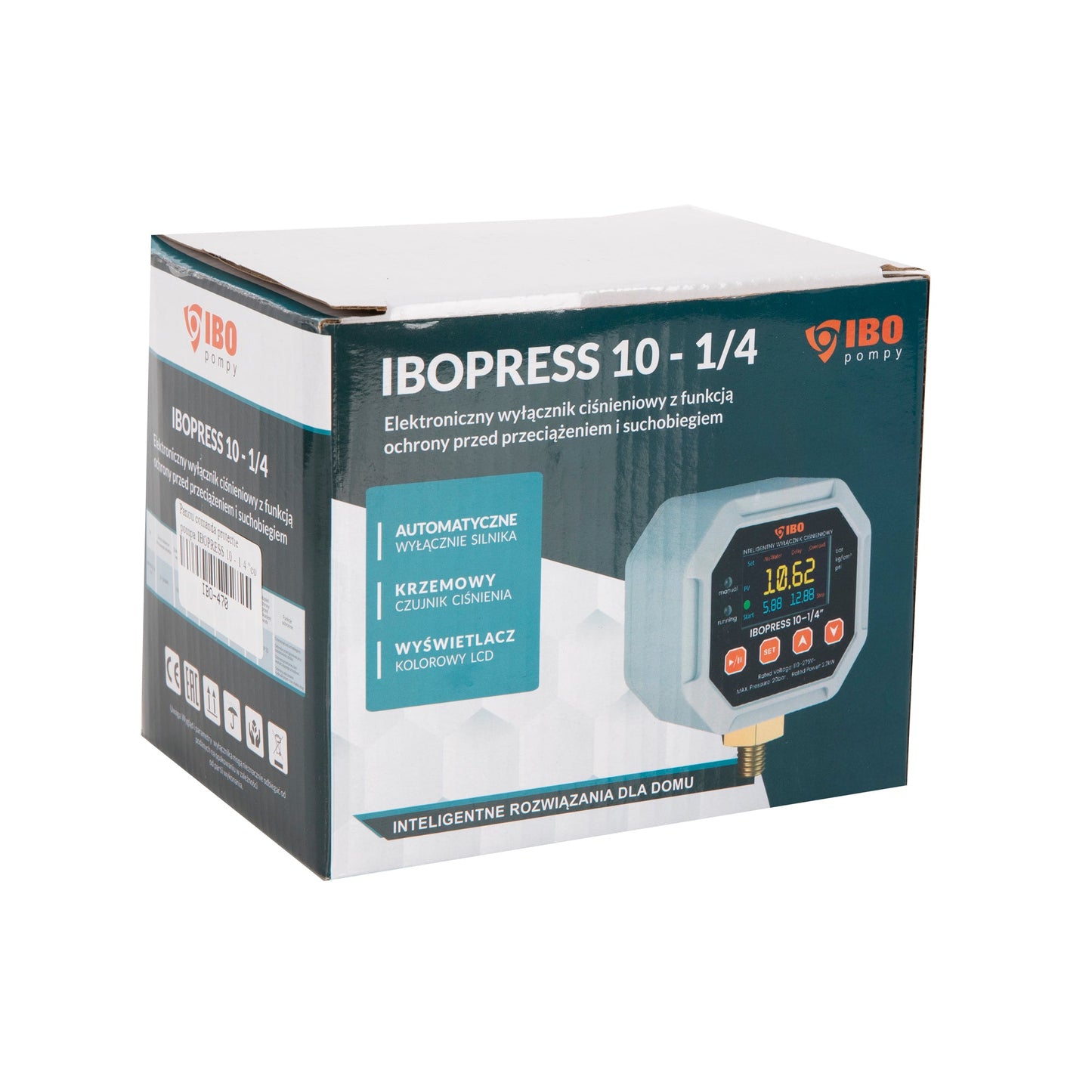 Presostat electronic inteligent IBO Dambat PRESS 10 (2.2kW / 20A / 220V), protectie suprasarcina si functionare uscata ( PRODUS RESIGILAT )