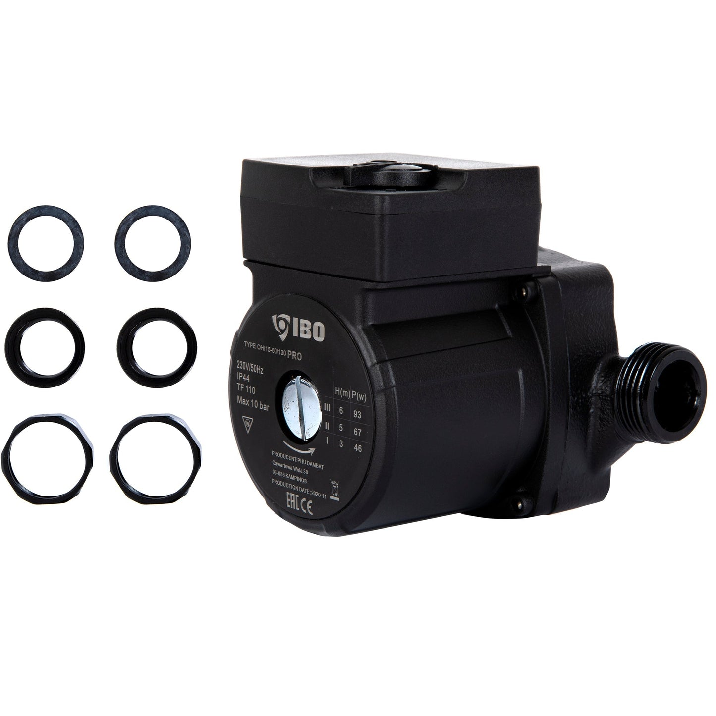 Pompa recirculare centrala IBO Dambat OHI PRO 15-60/130, 55l/min, 93W