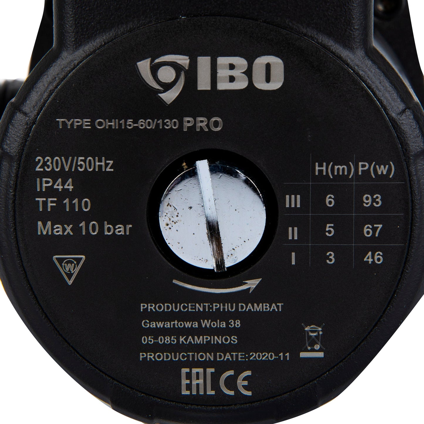 Pompa recirculare centrala IBO Dambat OHI PRO 15-60/130, 55l/min, 93W