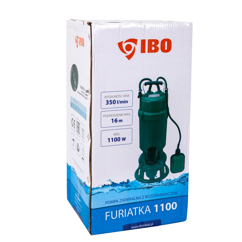 Pompa apa murdara cu tocator POMPINA-Poland FURIATKA 1100, 1100W, 350 l/min, cu flotor, submersibila