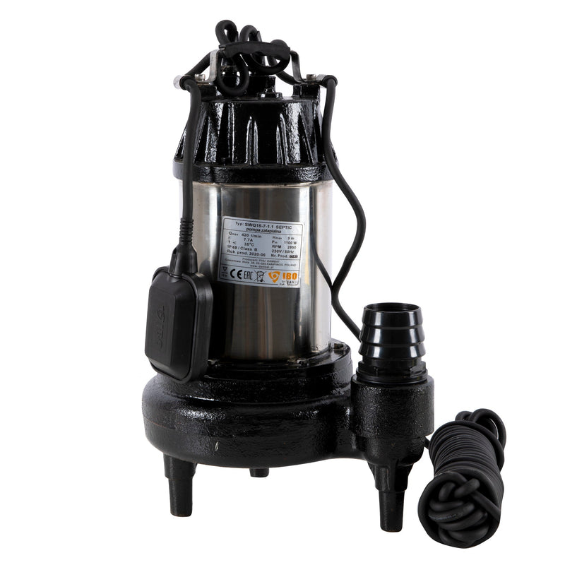 Pompa apa murdara POMPINA-Poland SWQ SEPTIC 1100, 1100W, 420 l/min, submersibila