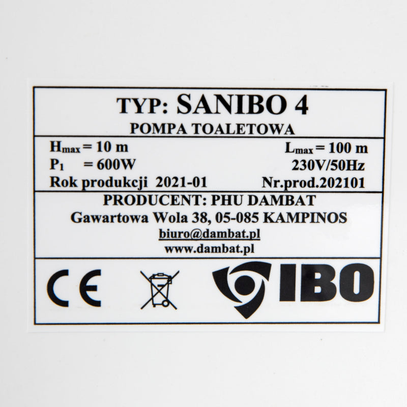 Pompa WC POMPINA-Poland Sanibo4, 600W, 300 l/min