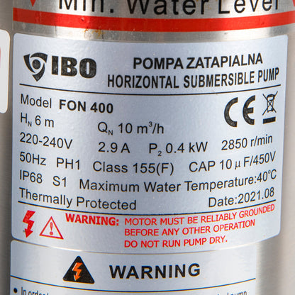 Pompa piscina POMPINA-Poland FON 400, 0.4 kW, 19800l/ora, refulare 10 m