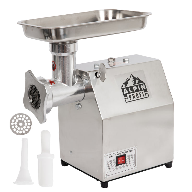 Masina tocat carne electrica profesionala, Alpin Profi® MK-12, 850W, 150 Kg/ora, greutate 22Kg, constructie Inox