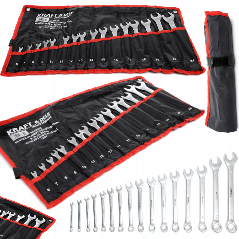 *OFERTE-DE-VARA* Set de chei combinate, 16 piese, Kraft&Dele KD10932, 6-24MM