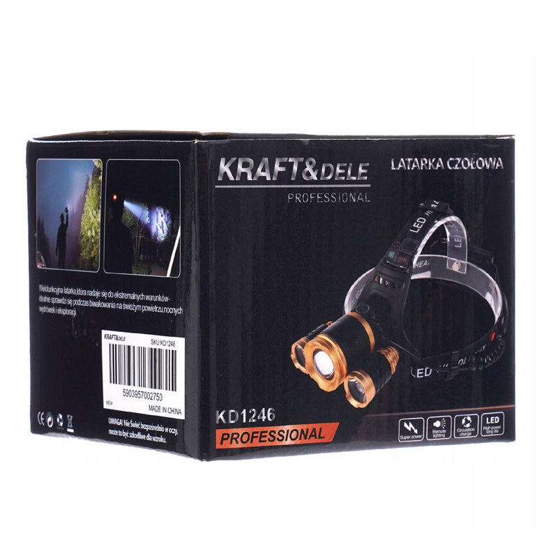 *OFERTELE-IEPURASULUI* Lanterna LED pentru cap Kraft&Dele KD1246, raza de actiune 500m