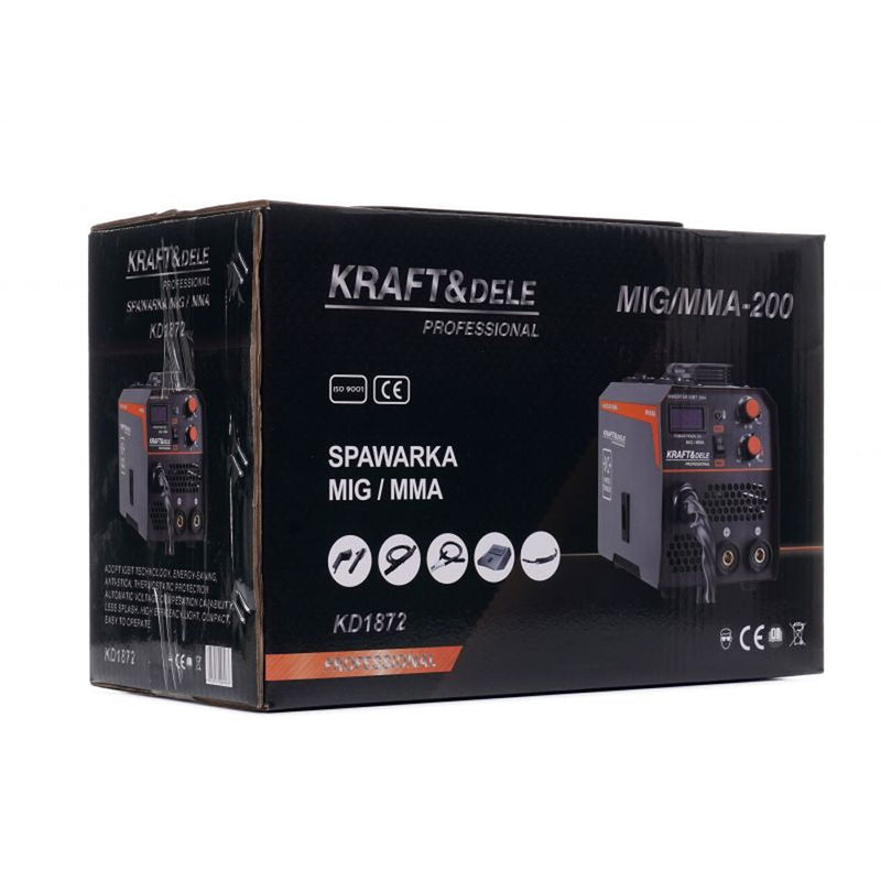 *BLACK FRIDAY* Set Aparat de sudura cu sarma Kraft&Dele KD1872, MIG-MAG/MMA, 200A, gri + Masca Sudura Automata