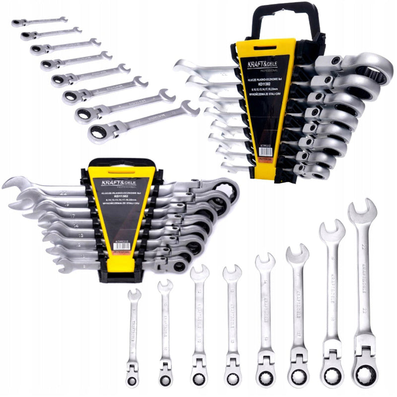 *OFERTELE-IEPURASULUI* Set de chei combinate cu clicket, 8 piese, Kraft&Dele KD11302, 8-22MM