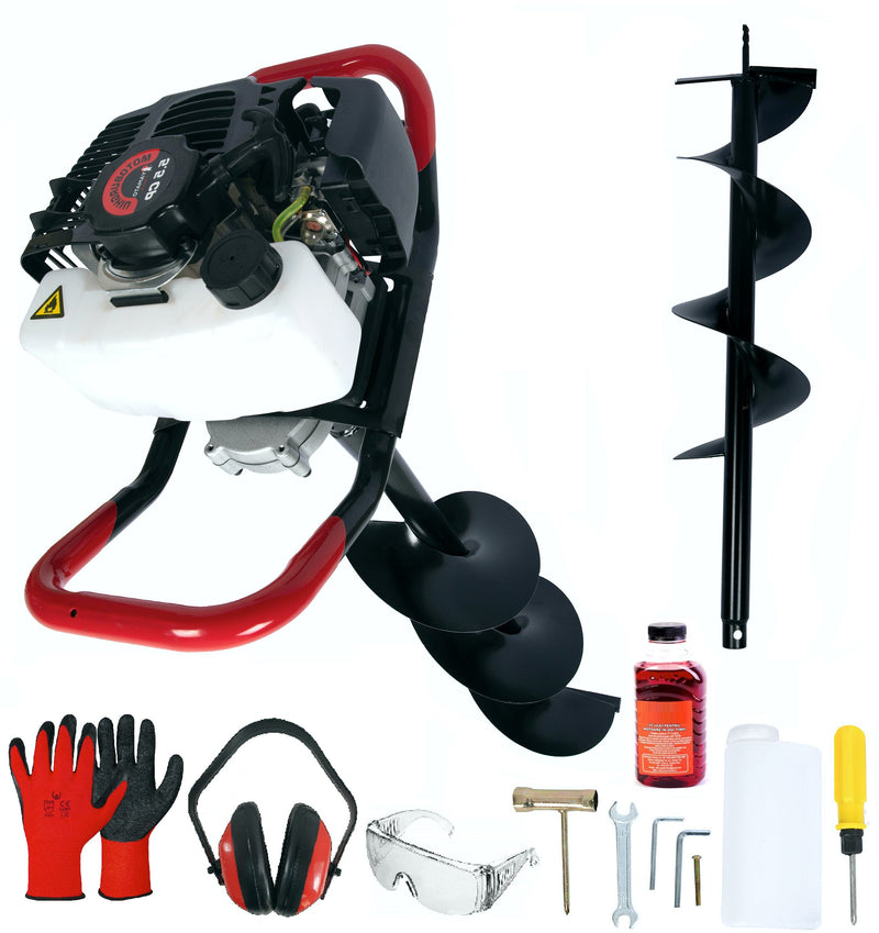 *SET CADOU* Motoburghiu pamant Yamato MTBY-X5500 5.5CP, Burghiu 300mm, + accesorii protectie si intretinere, inclusiv ulei amestec