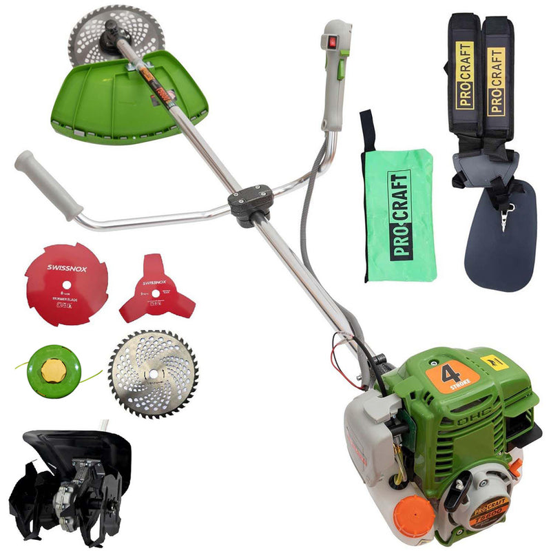 Set Motocoasa Procraft 5600, Motor 4 Timpi, 62CC, 7CP + Cultivator