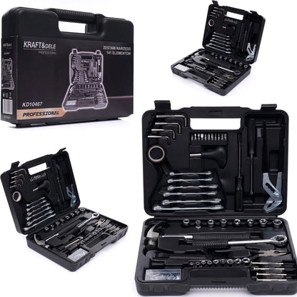 *OFERTE-DE-VARA* Trusa scule Kraft&Dele KD10467, 141 bucati, valiza de transport inclusa