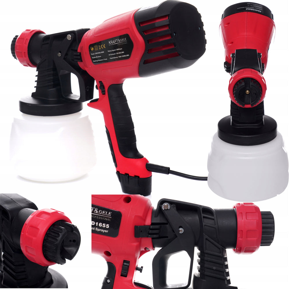 *HOT-WINTER* Pistol de vopsit Kraft&Dele KD1655, electric 450W, Փ 4 mm, 1000ml