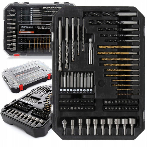 *OFERTELE-IEPURASULUI* Set de burghie, chei si biti Kraft&Dele KD992, 81 bucati, valiza de transport inclusa