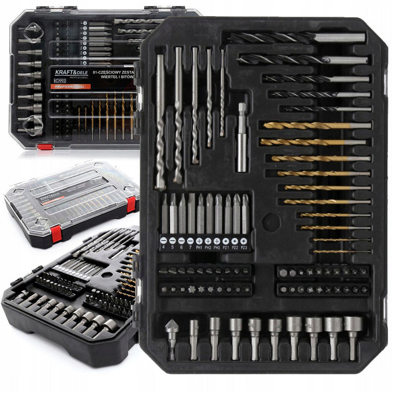 *OFERTELE-IEPURASULUI* Set de burghie, chei si biti Kraft&Dele KD992, 81 bucati, valiza de transport inclusa