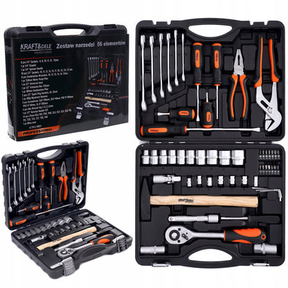 *OFERTE-DE-VARA* Trusa scule Kraft&Dele KD10461, 56 bucati, valiza de transport inclusa