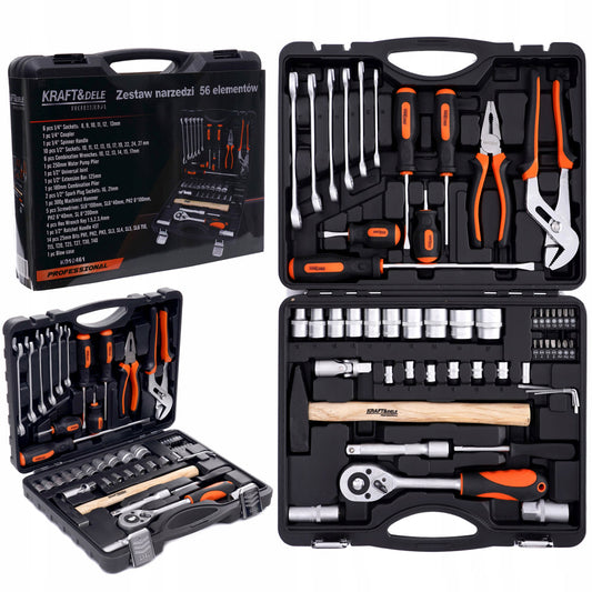 *OFERTE-DE-VARA* Trusa scule Kraft&Dele KD10461, 56 bucati, valiza de transport inclusa
