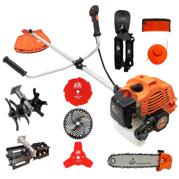 *BLACK-FRIDAY* Motocoasa ALPIN PROFI® Porto 4680, 6CP, 11000Rpm, + 3 x Cap prasitoare + cultivator + drujba