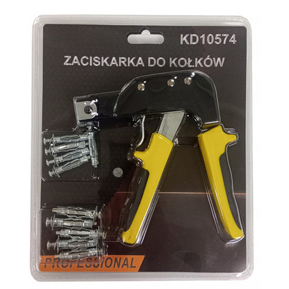Cleste strangere dibluri metalice de rigips VOKNER 10574, 10 dibluri incluse