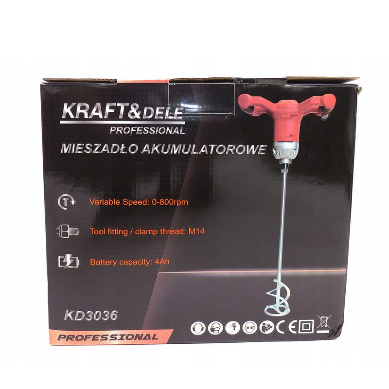 *OFERTELE-IEPURASULUI* Amestecator mortar cu acumulator Kraft&Dele KD3036, Li-Ion, 20V, 800RPM