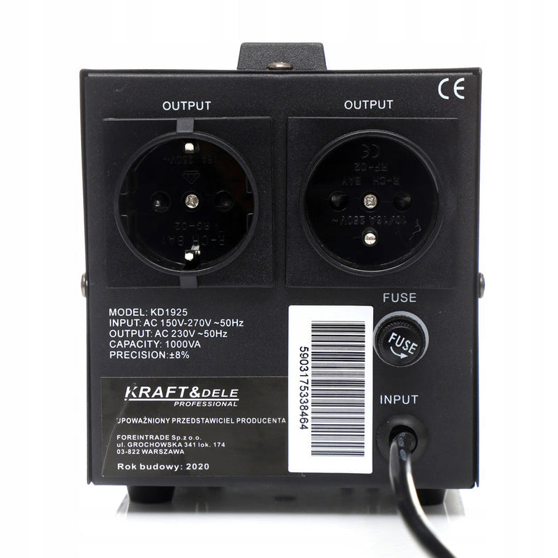 Stabilizator de tensiune Kraft&Dele KD1925 1000VA, 230V, profesional ( PRODUS RESIGILAT )