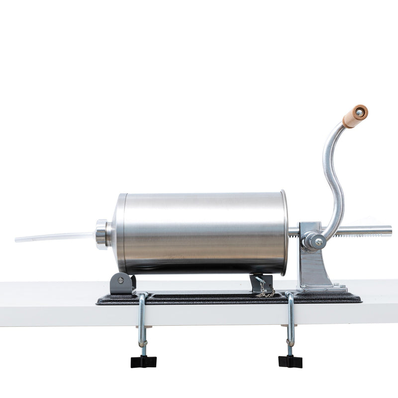 *PROMO* SET Masina de tocat carne electrica, Inox, 1400W, 100Kg/Ora + Masina umplut carnati 3kg cu 5 Palnii