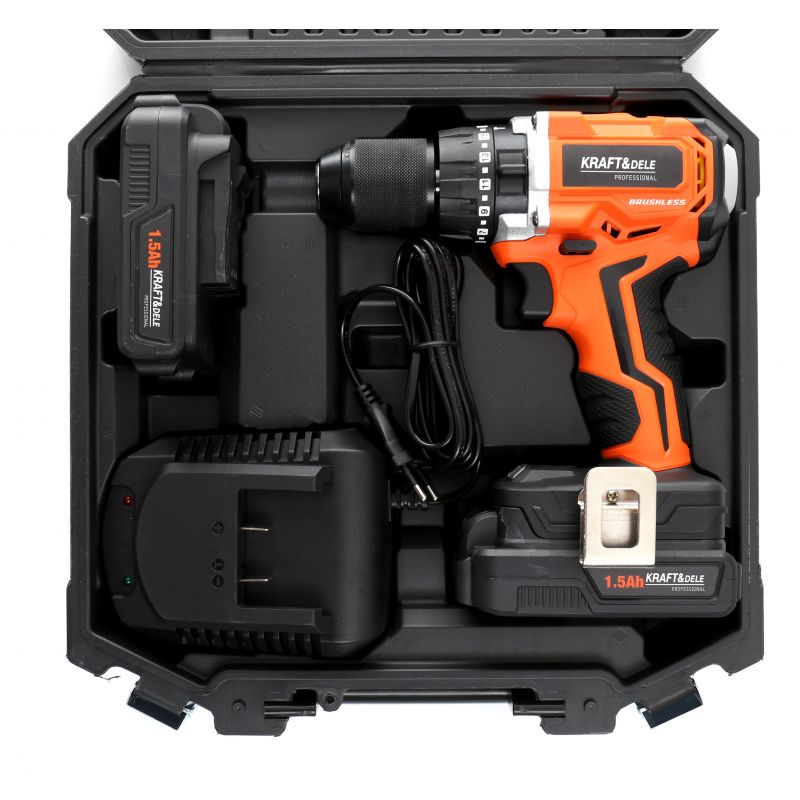 *OFERTELE-IEPURASULUI* Bormasina cu 2 acumulatori Kraft&Dele KD1728, 1400RPM, 20V, mandrina 13mm, Accesorii incluse