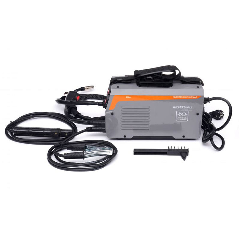 *OFERTELE-IEPURASULUI* Set Aparat de sudura cu sarma Kraft&Dele KD1872, MIG-MAG/MMA, 200A, gri + Masca Sudura Automata
