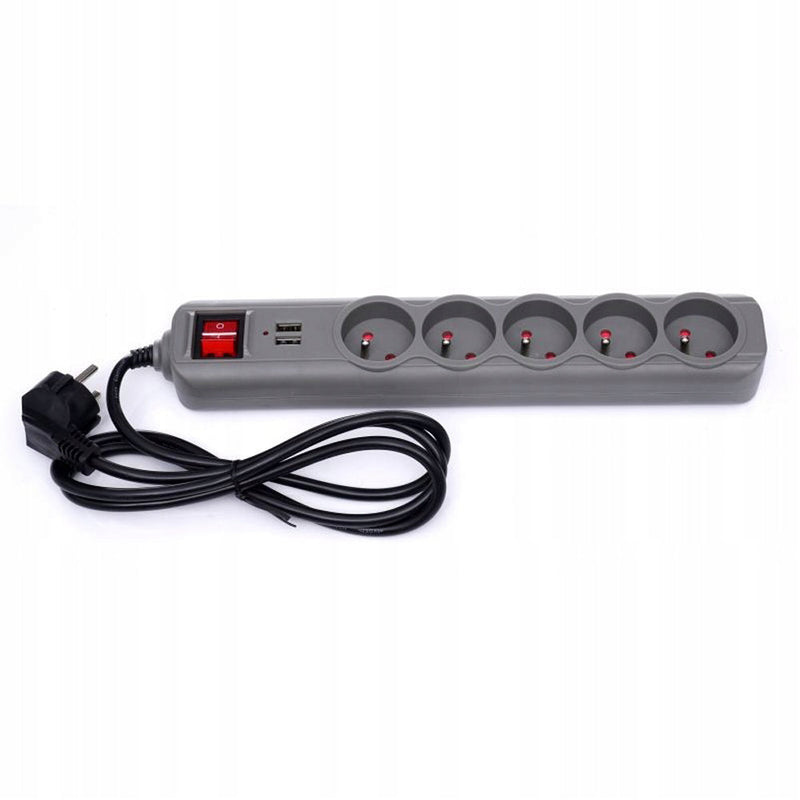 *OFERTELE-IEPURASULUI* Prelungitor electric cu intrerupator KRAFTSON % Import Polonia %  4033, 5 prize, 2 mufe USB, 1.5m