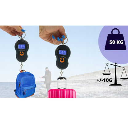 Cantar de mana electronic cu carlig, 50Kg, Kraft&Dele KD11415, Ecran LCD, Baterii 2xAAA