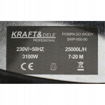 *OFERTE-DE-VARA* Pompa apa curata/murdara Kraft&Dele KD763, 230V, 3100W, 416l/min, H refulare 20m, submersibila