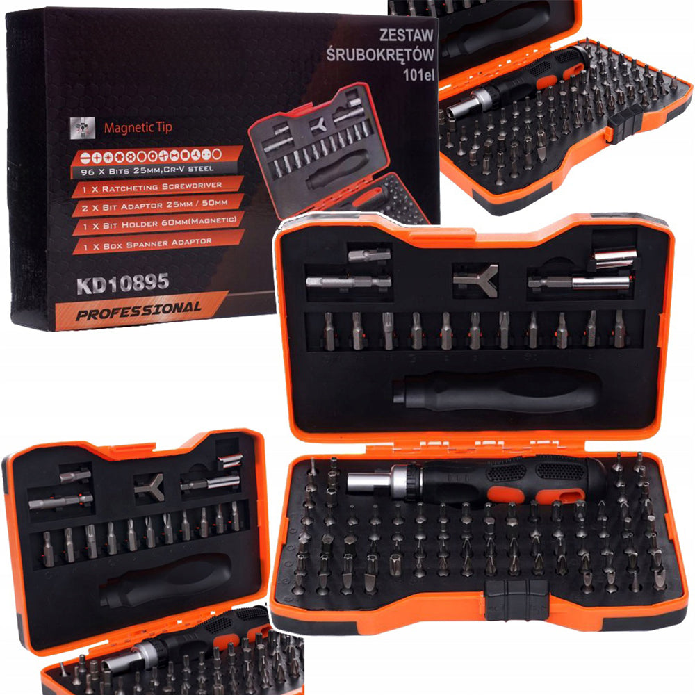 Set surubelnite cu biti VOKNER KD10895, 101 buc